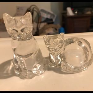 Glass Kitty Salt &Pepper Shakers